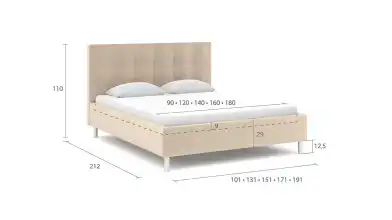 Мягкая кровать Evelin I с широким изголовьем Askona фотография товара - 14 - превью
